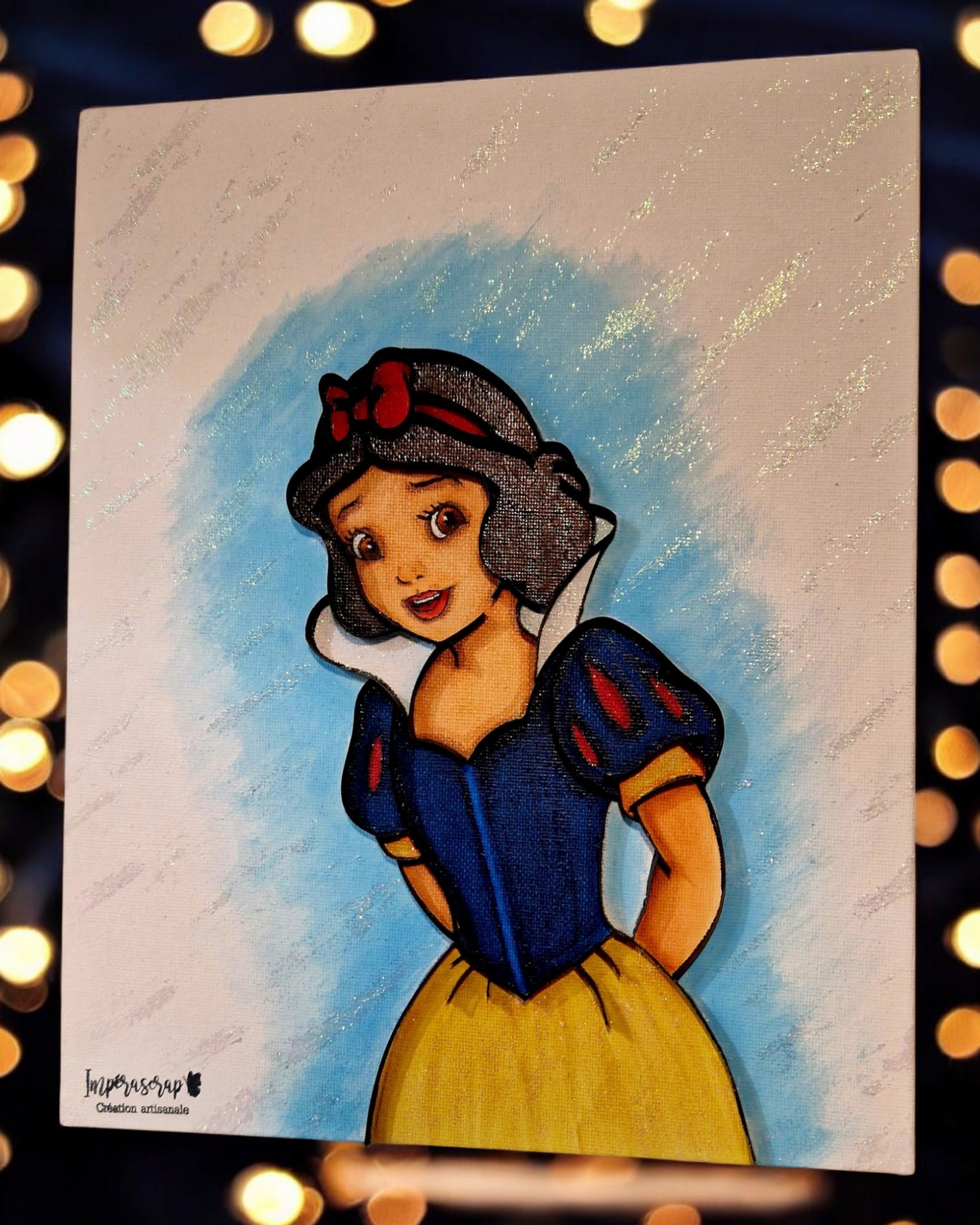 🖼️ Tableau "Blanche-Neige enchantée" sur toile – Format 24 x 30 cm