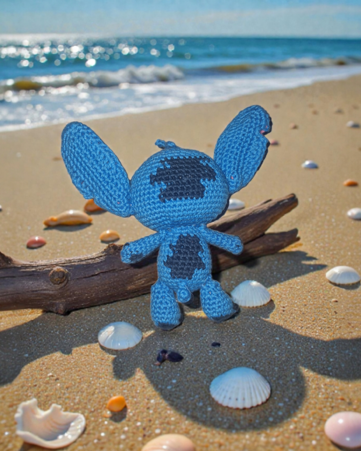 💙 Peluche crochet “Bleu Océan” – Amigurumi artisanal