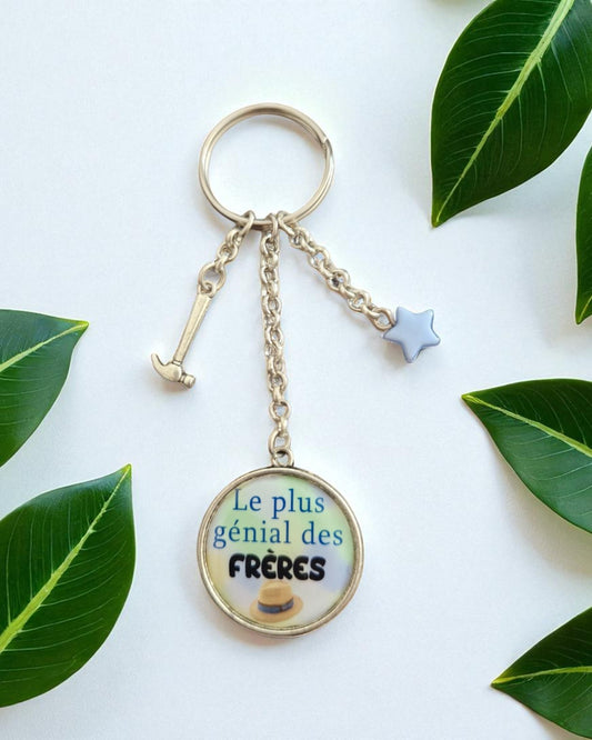🔑 Porte-clés “Le plus génial des frères” – Cadeau original et affectueux pour frère adoré