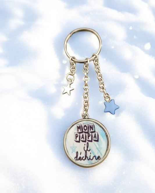 🔑 Porte-clés "Mon Papa il déchire" – Cadeau artisanal original pour un papa formidable