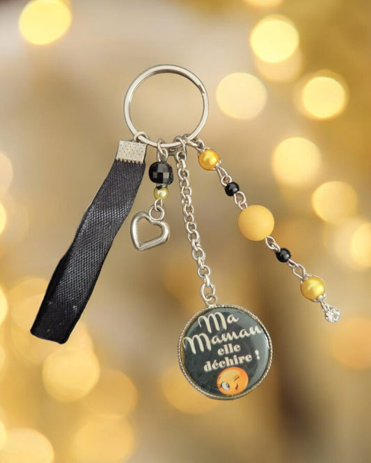 🔑 Porte-clés "Ma Maman elle déchire !" – Cadeau original et plein de peps