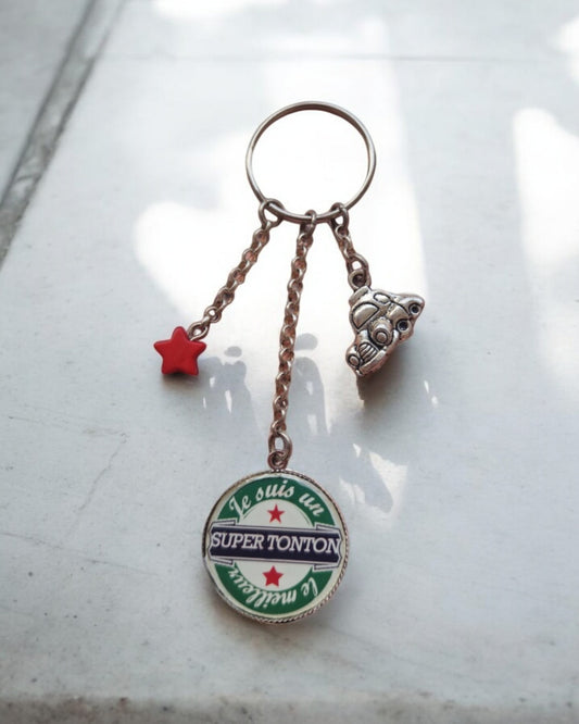 🔑 Porte-clés "Super Tonton" – Cadeau original pour un tonton exceptionnel