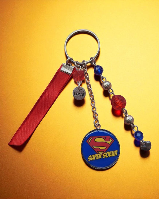 🔑 Porte-clés "Super Sœur" – Cadeau original pour une sœur exceptionnelle