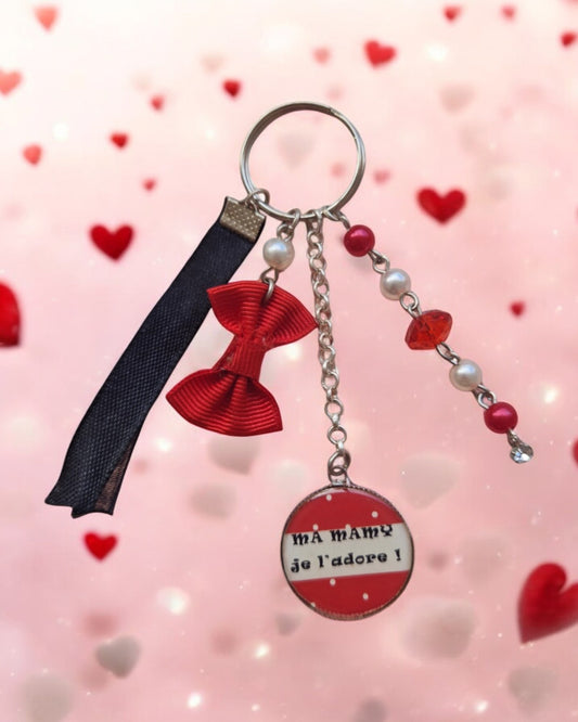 🔑 Porte-clés "Ma Mamy je l’adore !" – Cadeau tendre