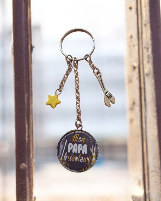 🔑 Porte-clés "Mon papa bricoleur" – Cadeau original pour super papa