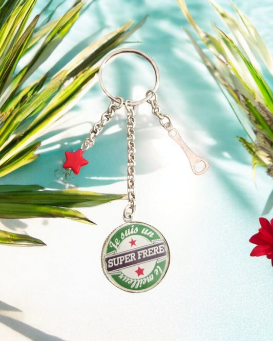 🔑 Porte-clés "Super Frère – Le Meilleur" – Cadeau original