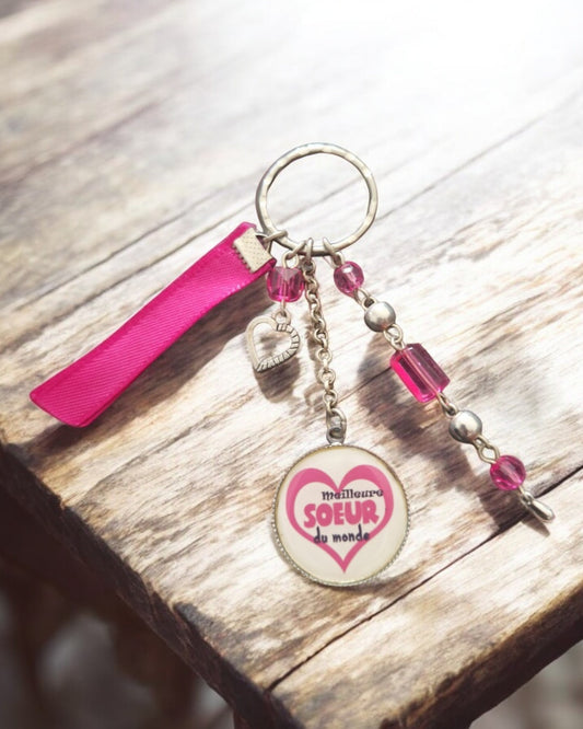 🔑 Porte-clés "Meilleure Sœur du Monde" – Cadeau tendre et pétillant pour une sœur adorée