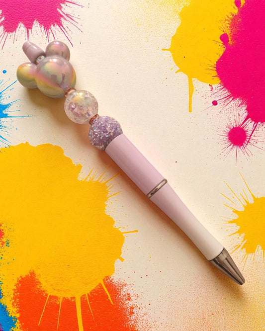 Stylos Mickey Pastel – Perles Irisées & Design Fantaisie