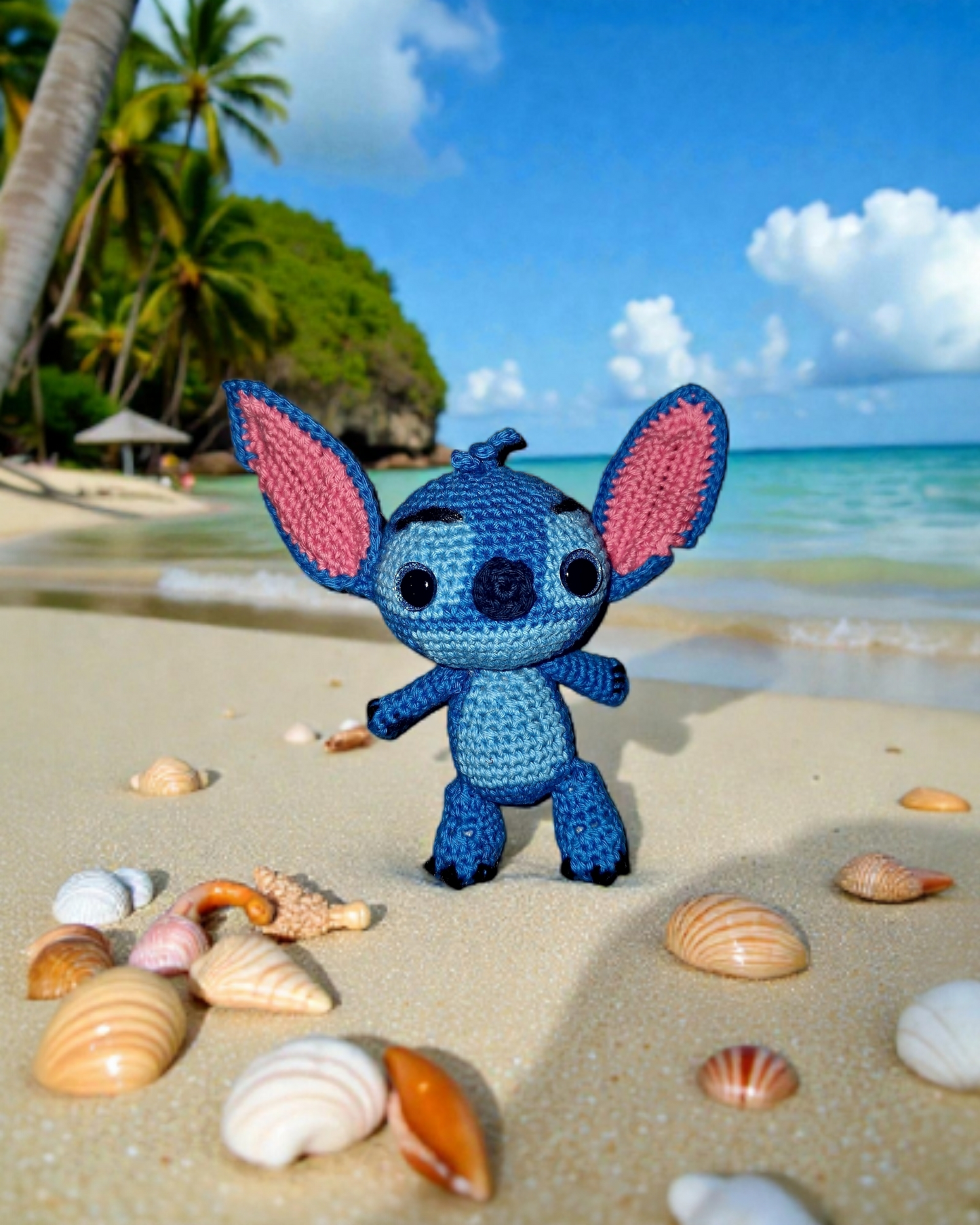 💙 Peluche crochet “Bleu Océan” – Amigurumi artisanal
