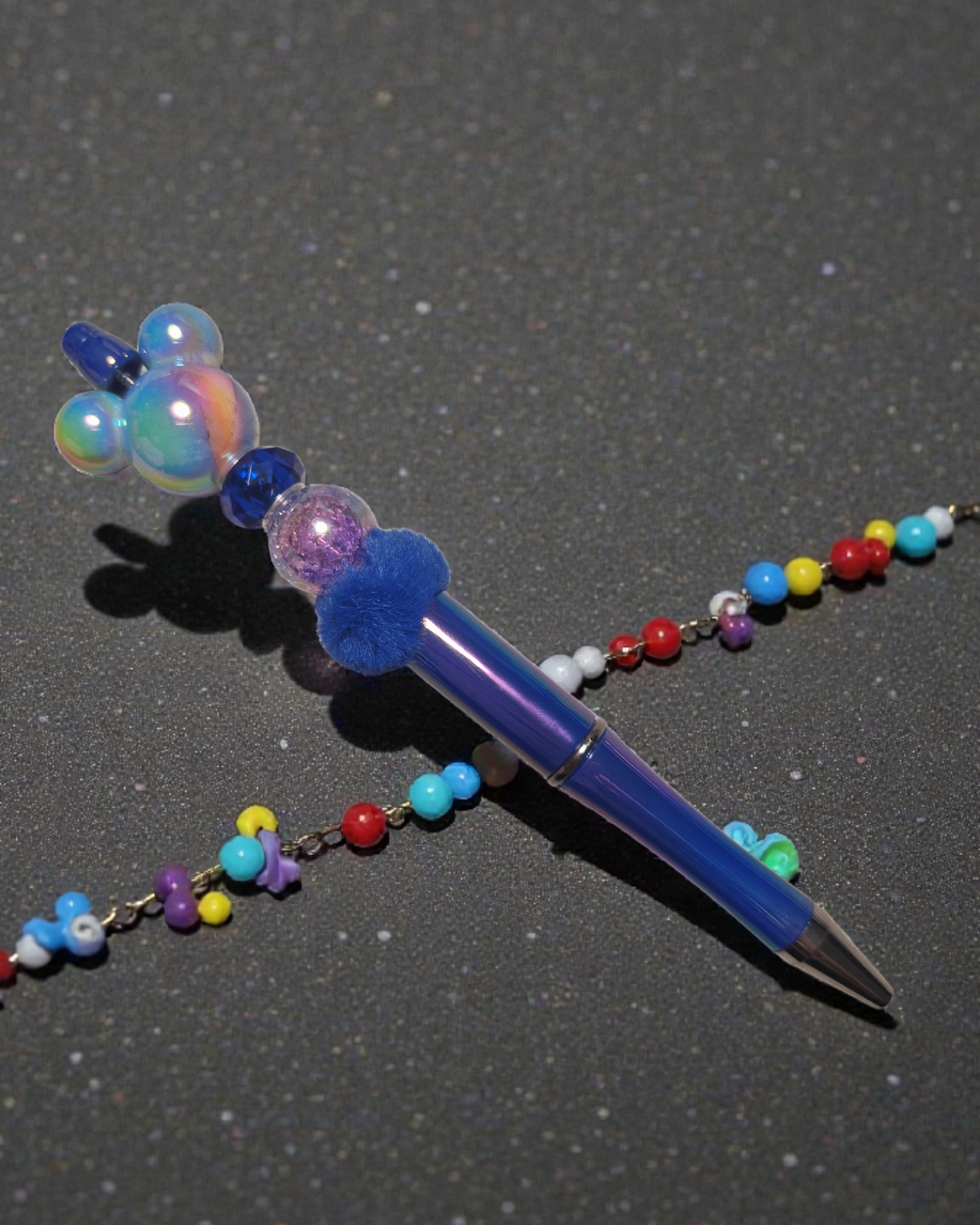 🖊️ Stylos Mickey Pastel – Perles Irisées & Design Fantaisie