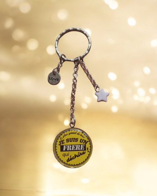 🔑 Porte-clés "Je suis un frère qui déchire" – Cadeau original pour un super frangin