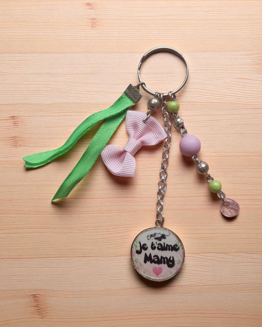 🔑 Porte-clés "Je t’aime Mamy" – Cadeau fait main plein d’amour