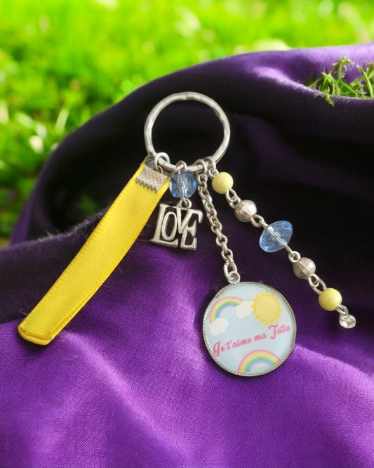 🔑 Porte-clés “Je t’aime ma Tata” – Un petit arc-en-ciel plein d’amour