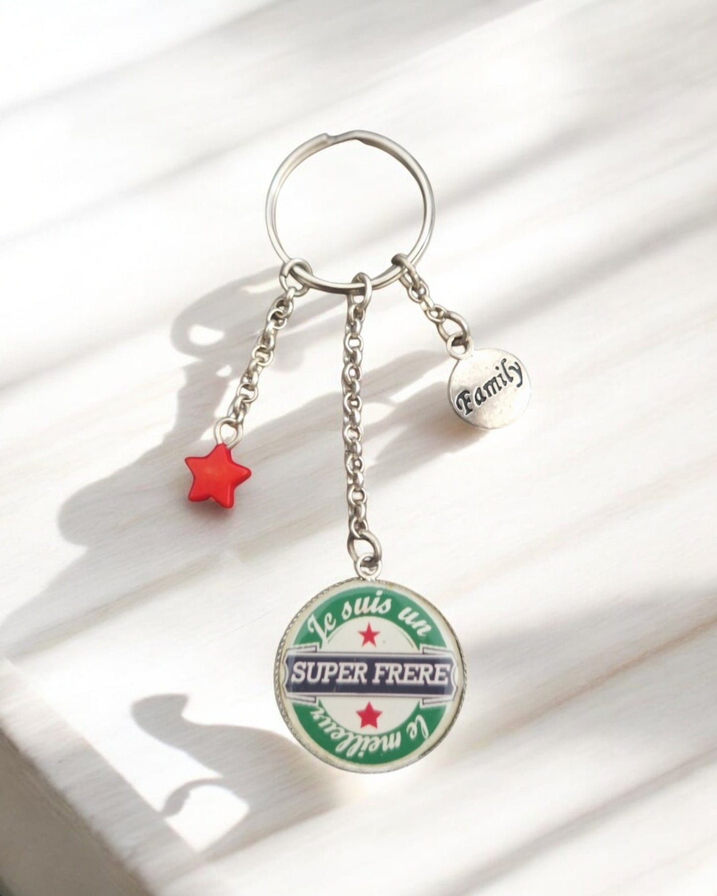 🔑 Porte-clés "Je suis un super frère – le meilleur" – Cadeau pour frère génial