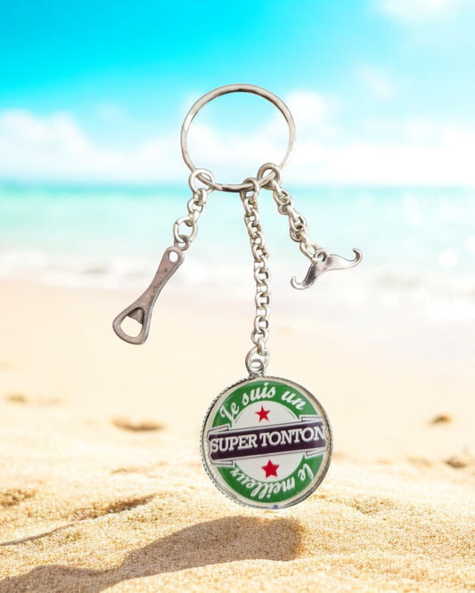 🔑 Porte-clés "Je suis un Super Tonton – Le meilleur" – Cadeau original