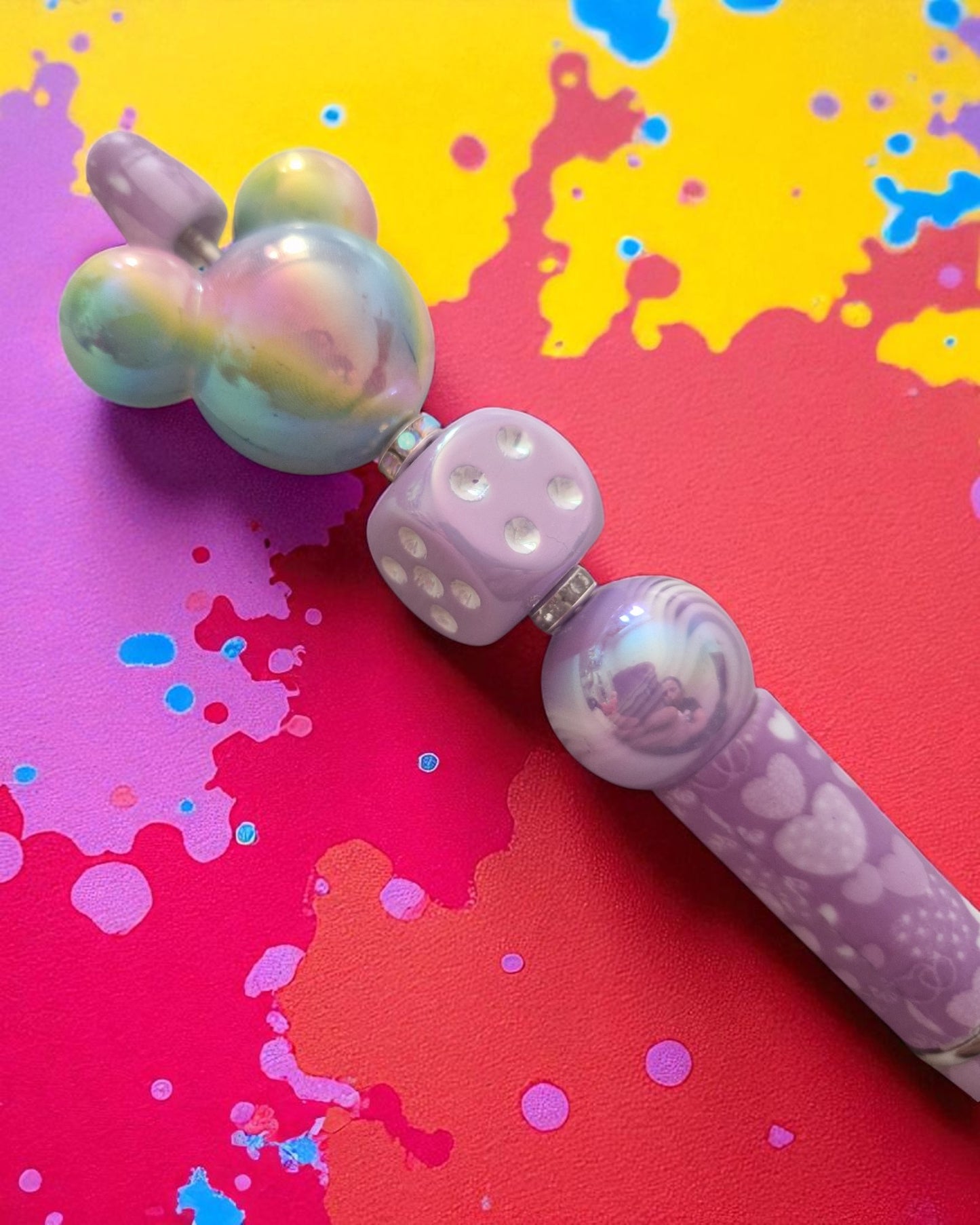 Stylos Mickey Pastel – Perles Irisées & Design Fantaisie
